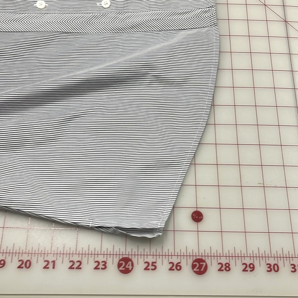 GOLD LABEL INVESTMENTS Non- Iron Chevron/Stripe Cotton BLK/WHT Career Blouse 16 - Picture 16 of 16